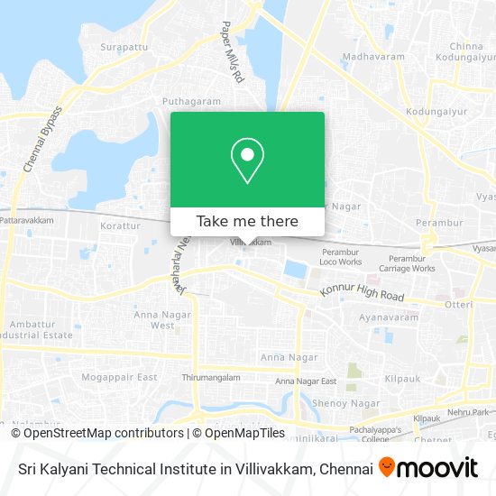 Sri Kalyani Technical Institute in Villivakkam map