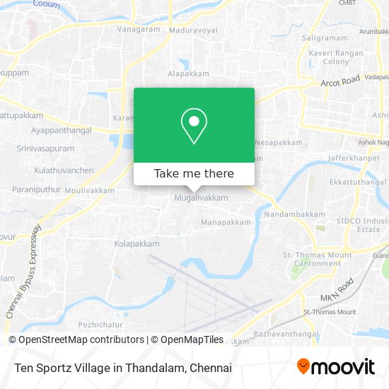 Ten Sportz Village in Thandalam map