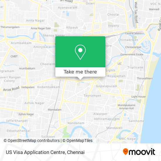 US Visa Application Centre map