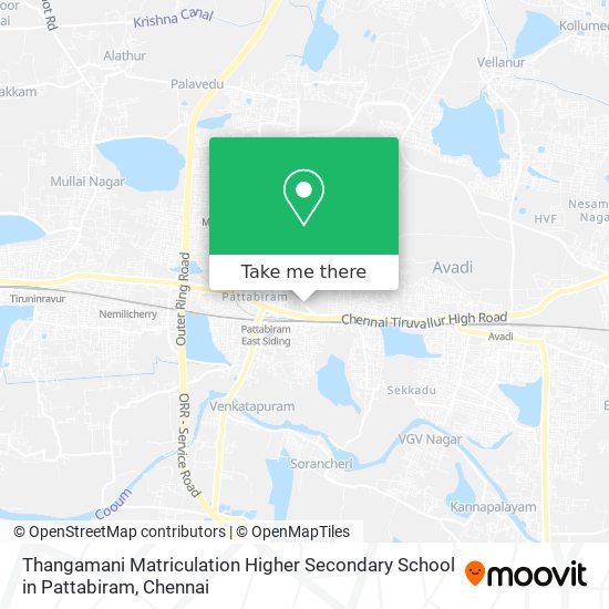 Thangamani Matriculation Higher Secondary School in Pattabiram map