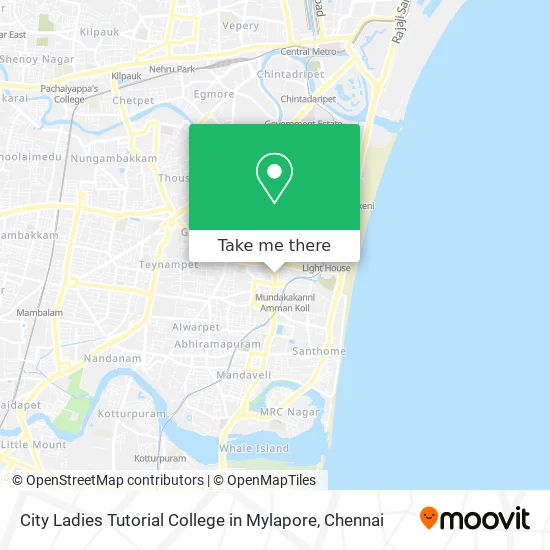 City Ladies Tutorial College in Mylapore map