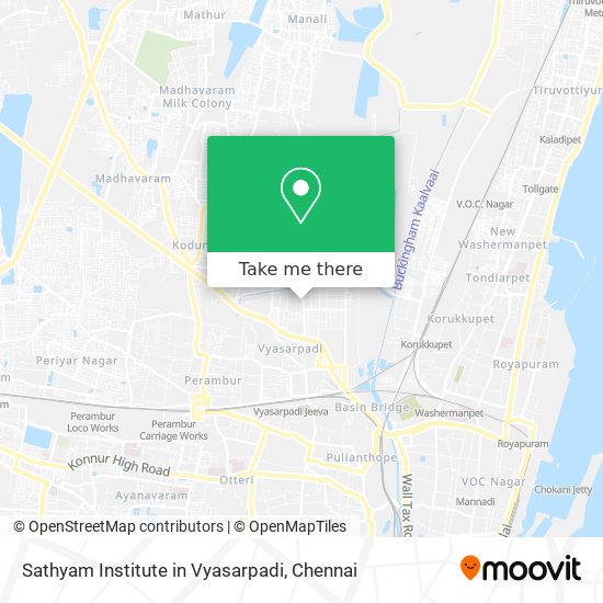 Sathyam Institute in Vyasarpadi map