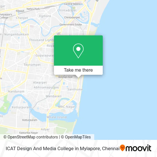 ICAT Design And Media College in Mylapore map