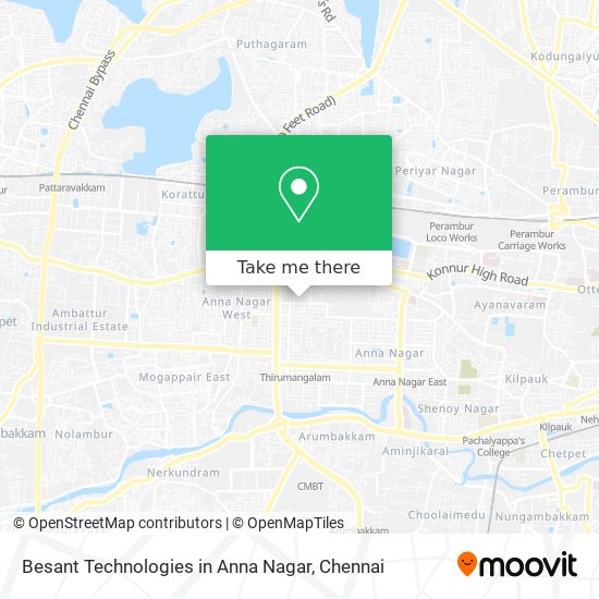 Besant Technologies in Anna Nagar map