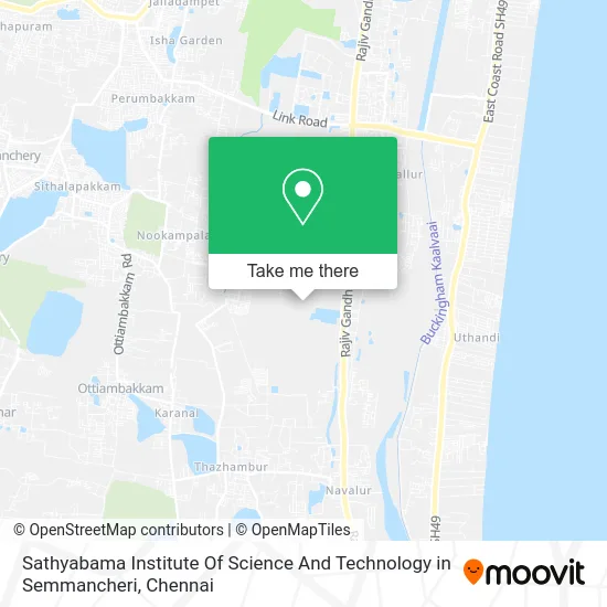 Sathyabama Institute Of Science And Technology in Semmancheri map