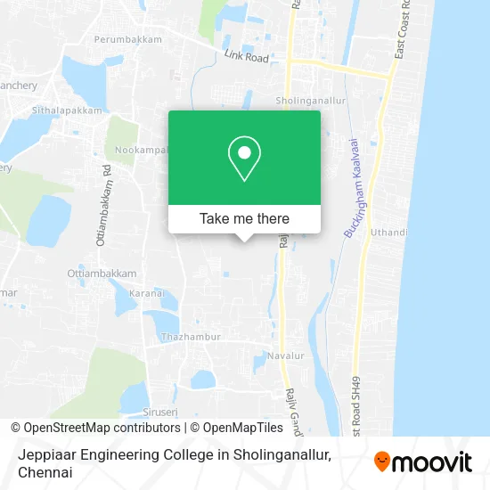 Jeppiaar Engineering College in Sholinganallur map