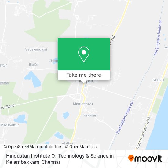 Hindustan Institute Of Technology & Science in Kelambakkam map