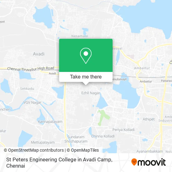 St Peters Engineering College in Avadi Camp map