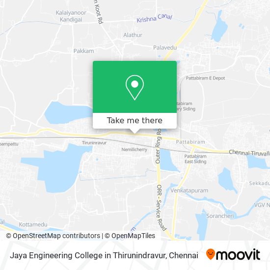 Jaya Engineering College in Thirunindravur map