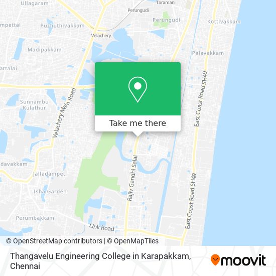 Thangavelu Engineering College in Karapakkam map