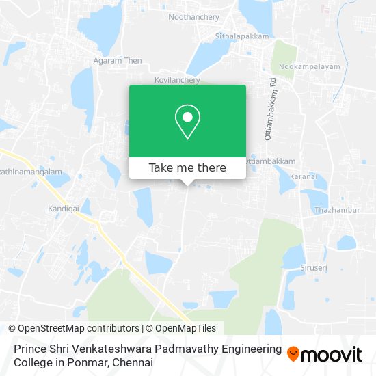 Prince Shri Venkateshwara Padmavathy Engineering College in Ponmar map