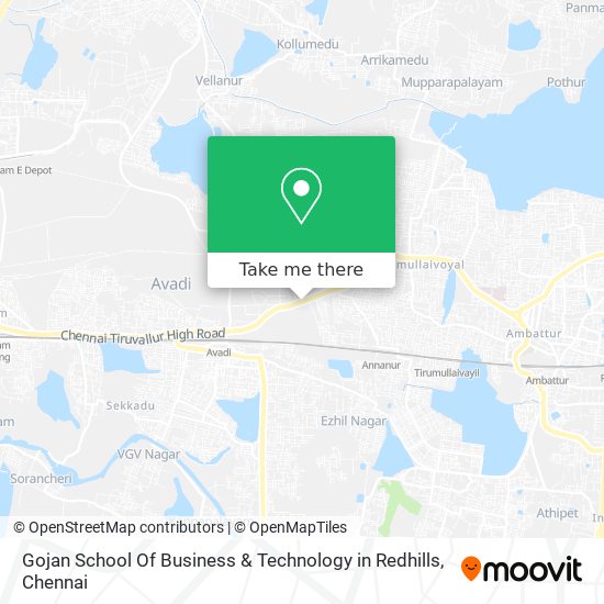 Gojan School Of Business & Technology in Redhills map