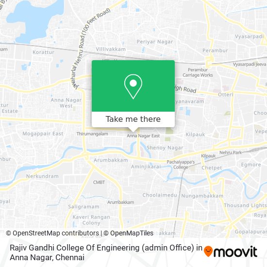 Rajiv Gandhi College Of Engineering (admin Office) in Anna Nagar map