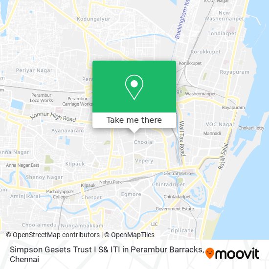 Simpson Gesets Trust I S& ITI in Perambur Barracks map
