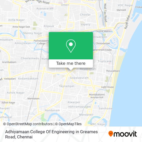 Adhiyamaan College Of Engineering in Greames Road map