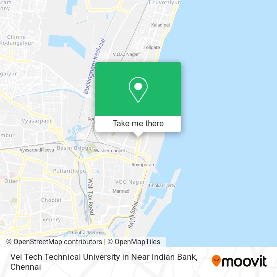 Vel Tech Technical University in Near Indian Bank map