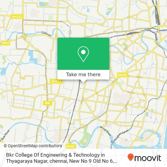 Bkr College Of Engineering & Technology in Thyagaraya Nagar, chennai, New No 9 Old No 6, Thyagaraya map