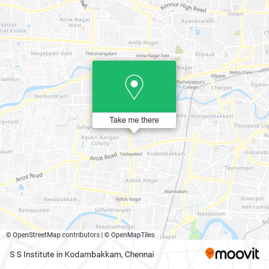 S S Institute in Kodambakkam map