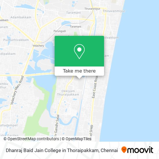 Dhanraj Baid Jain College in Thoraipakkam map