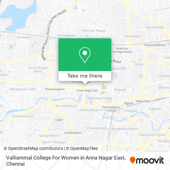 Valliammal College For Women in Anna Nagar East map