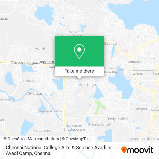 Chennai National College Arts & Science Avadi in Avadi Camp map