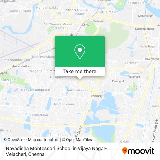 Navadisha Montessori School in Vijaya Nagar-Velacheri map