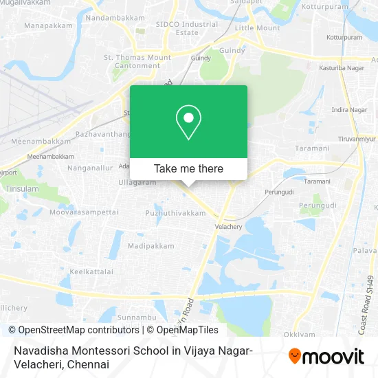 Navadisha Montessori School in Vijaya Nagar-Velacheri map
