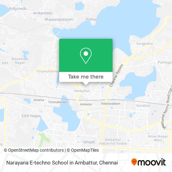 Narayana E-techno School in Ambattur map