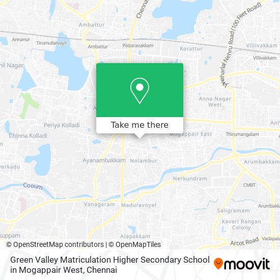 Green Valley Matriculation Higher Secondary School in Mogappair West map