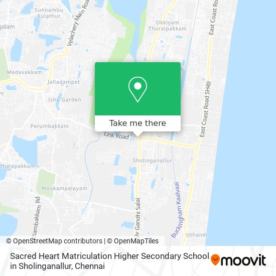 Sacred Heart Matriculation Higher Secondary School in Sholinganallur map
