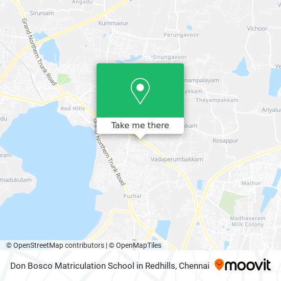 Don Bosco Matriculation School in Redhills map