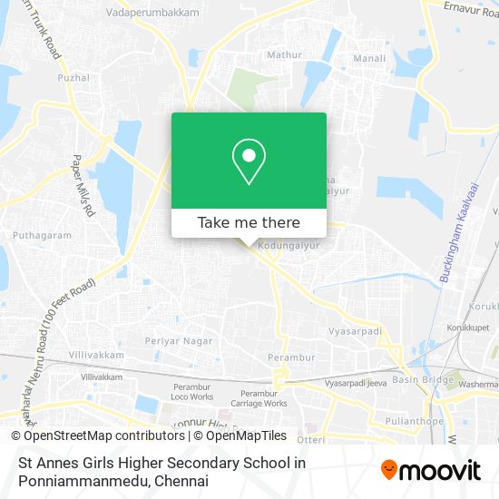 St Annes Girls Higher Secondary School in Ponniammanmedu map