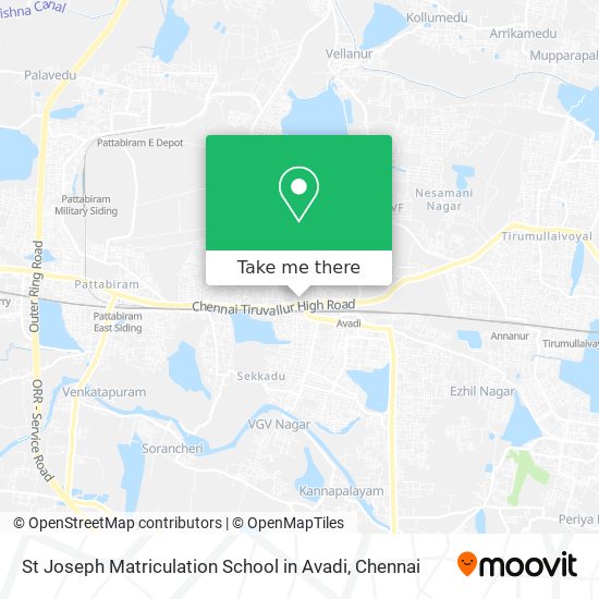 St Joseph Matriculation School in Avadi map