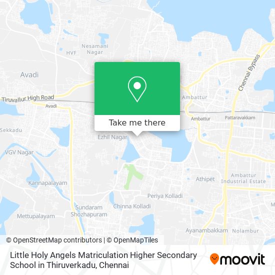 Little Holy Angels Matriculation Higher Secondary School in Thiruverkadu map