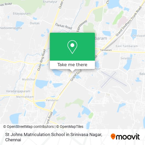 St Johns Matriculation School in Srinivasa Nagar map