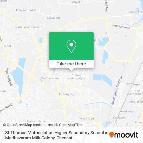 St Thomas Matriculation Higher Secondary School in Madhavaram Milk Colony map