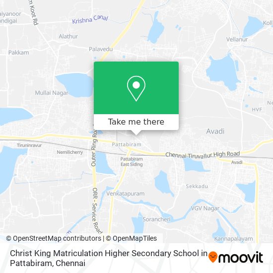 Christ King Matriculation Higher Secondary School in Pattabiram map