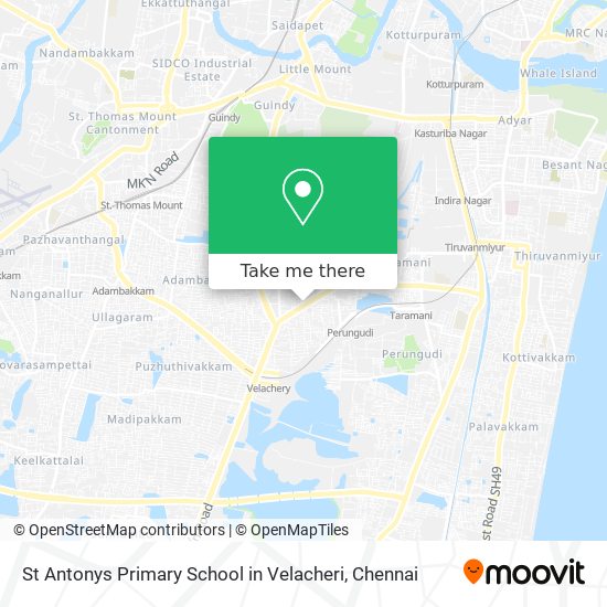 St Antonys Primary School in Velacheri map