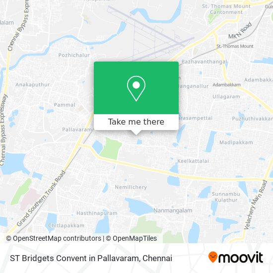 ST Bridgets Convent in Pallavaram map