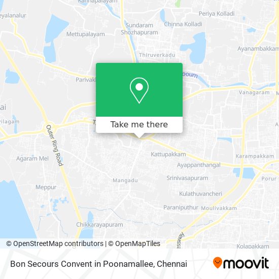 Bon Secours Convent in Poonamallee map