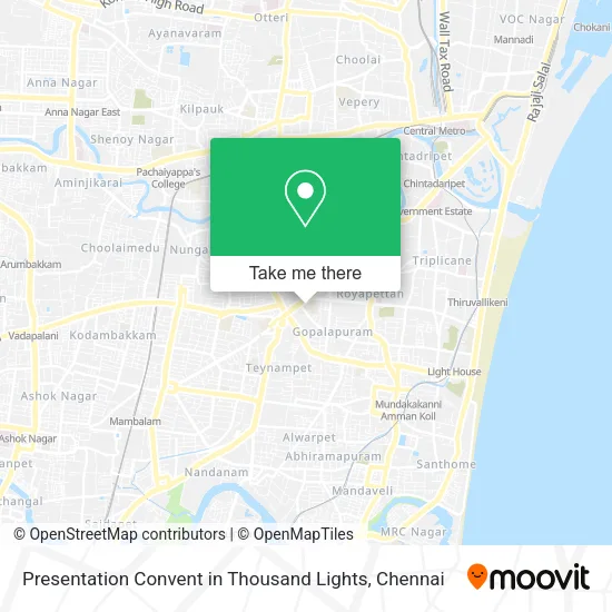 Presentation Convent in Thousand Lights map