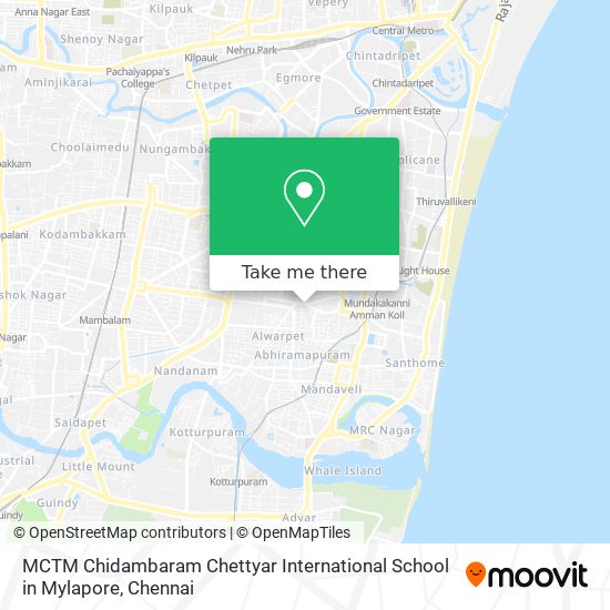 MCTM Chidambaram Chettyar International School in Mylapore map