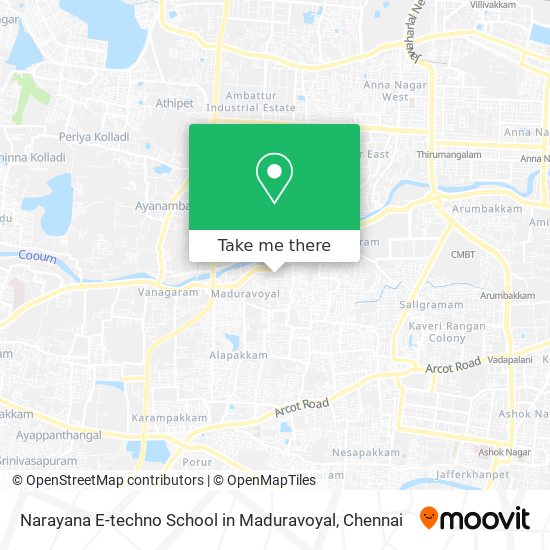 Narayana E-techno School in Maduravoyal map