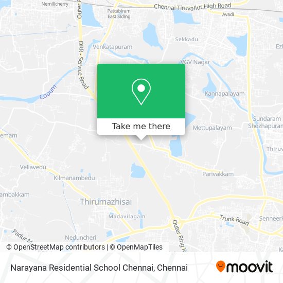 Narayana Residential School Chennai map