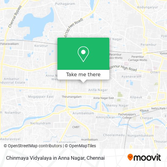 Chinmaya Vidyalaya in Anna Nagar map