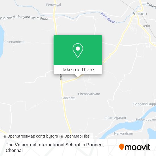 The Velammal International School in Ponneri map