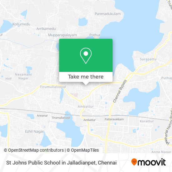 St Johns Public School in Jalladianpet map