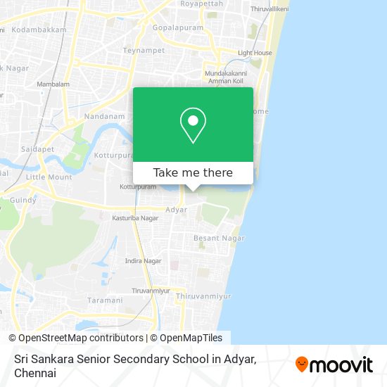 Sri Sankara Senior Secondary School in Adyar map