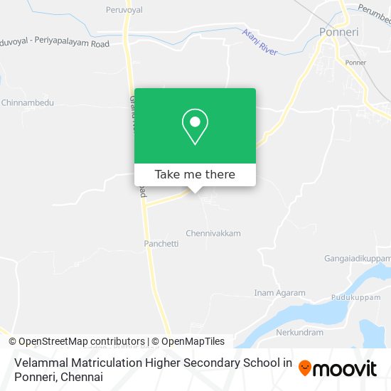 Velammal Matriculation Higher Secondary School in Ponneri map