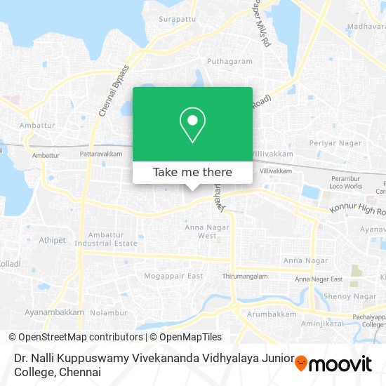Dr. Nalli Kuppuswamy Vivekananda Vidhyalaya Junior College map